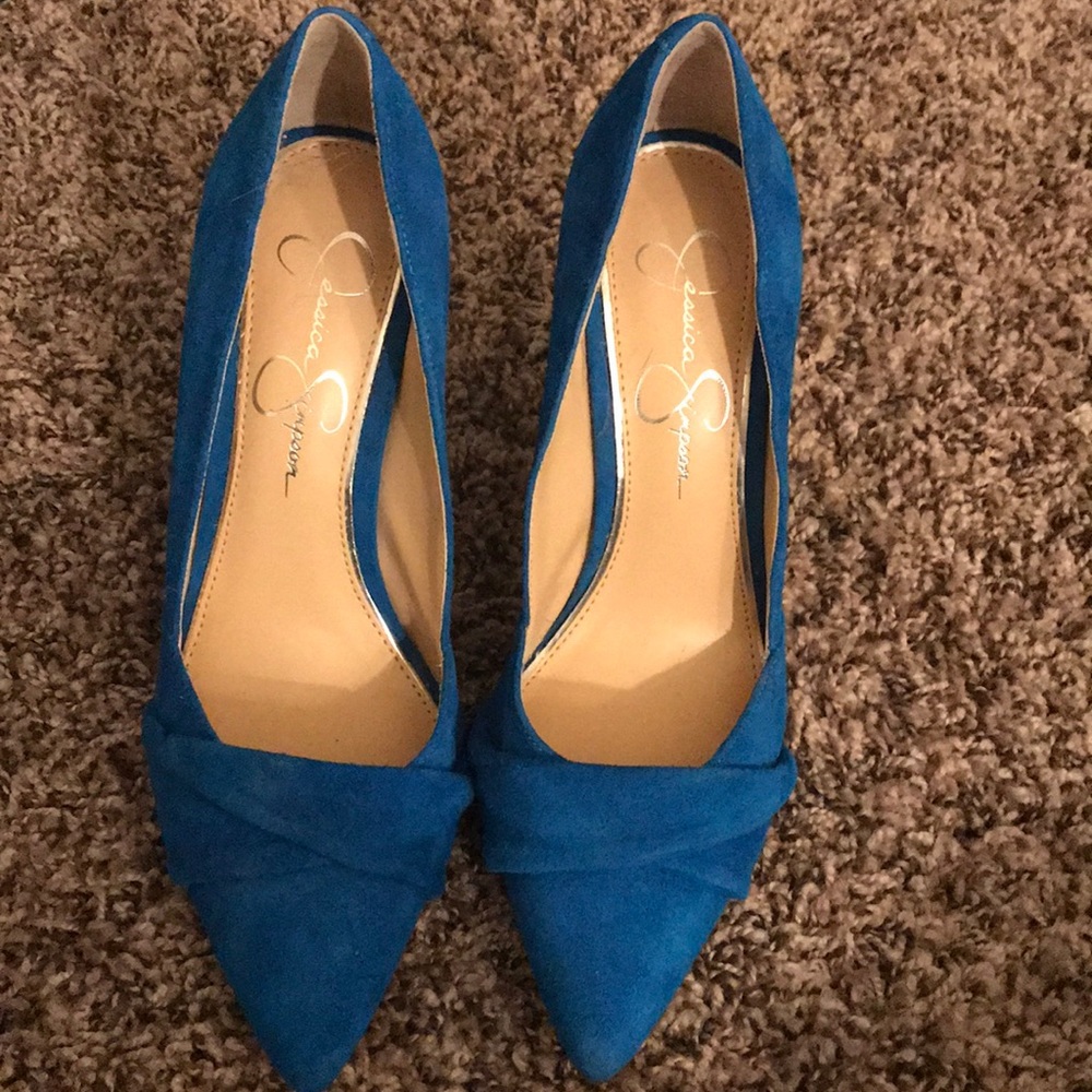 Jessica Simpson Electric Blue Suede Heels